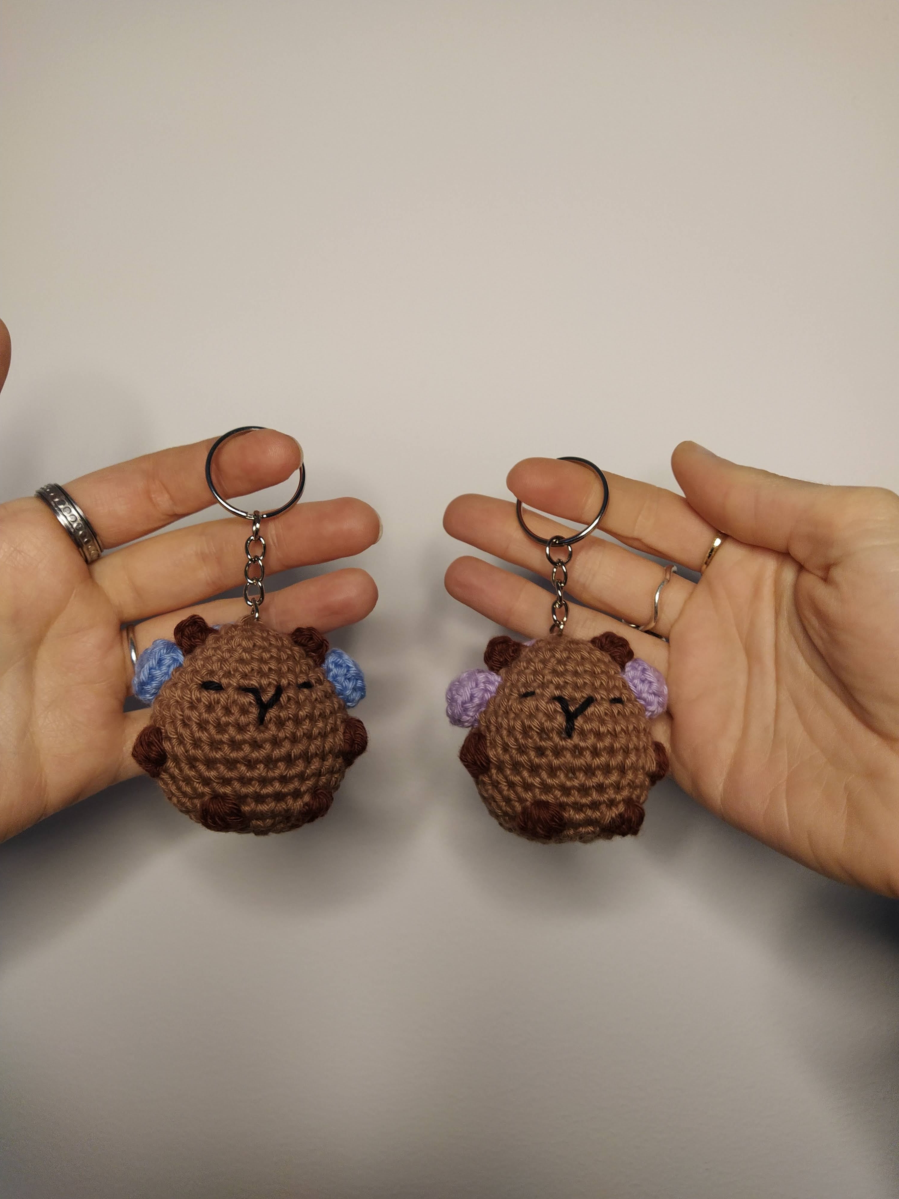 Lot porte-clés Capybaras amoureux