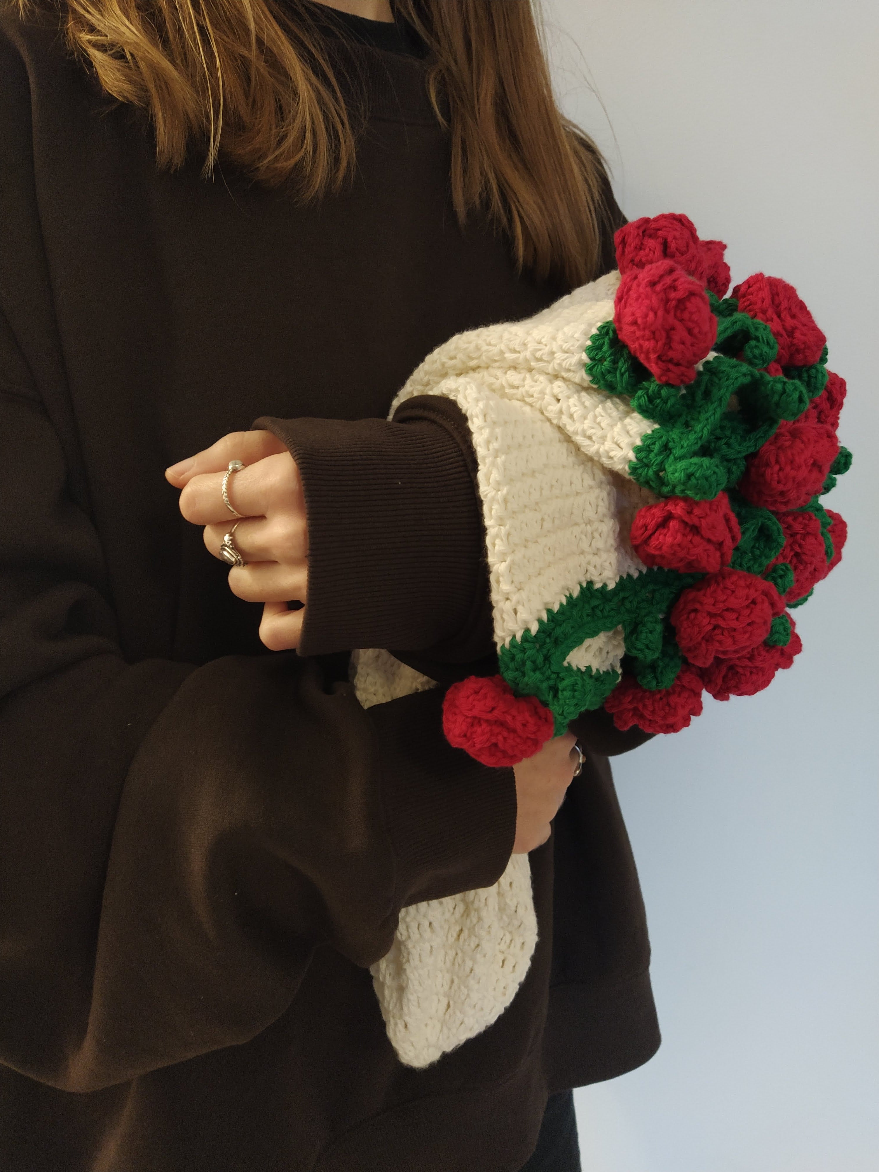 Plaid décoratif "Bouquet de roses"